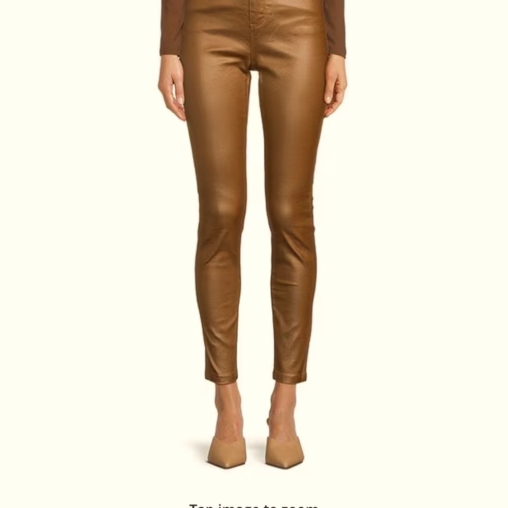 NWT Olive Green High Rise Ankle Skinny Coated Jeans. Size 27
